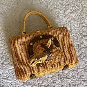 Off To The Races wicker purse